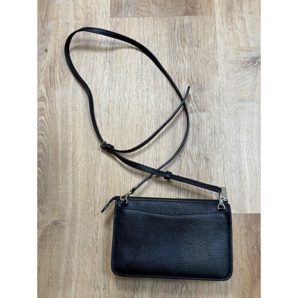 Kate Spade Leila Small Pebbled Leather Crossbody Black - Picture 2 of 7